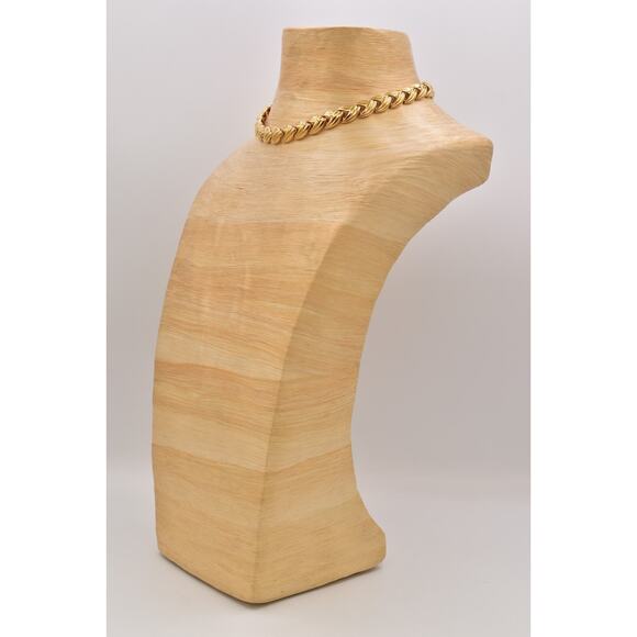 Krementz Vintage Choker Chain Necklace Linked Gold Tone Chunky Signed 60s BinBQ - Picture 9 of 12